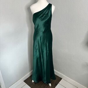 Elegant One Shoulder Green Dress